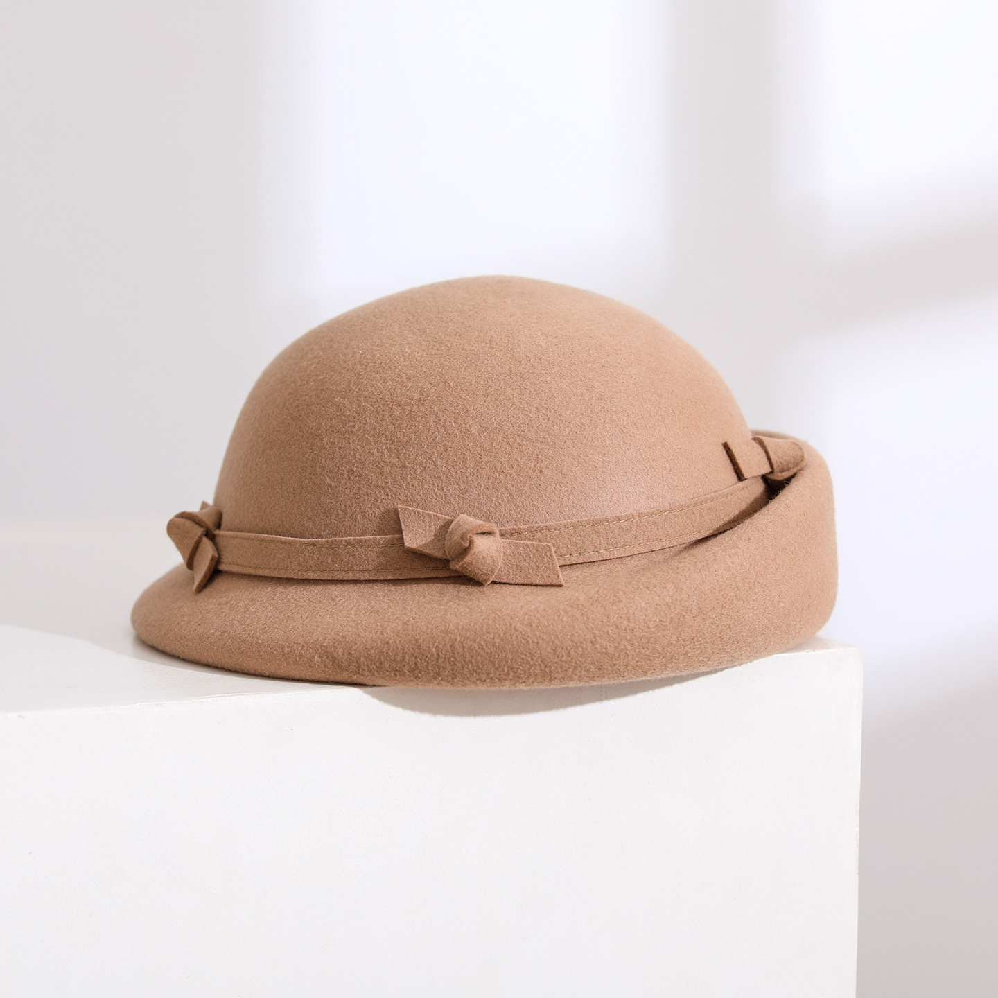 Beret French Wool - Berretto elegante vintage con fiocco laterale,